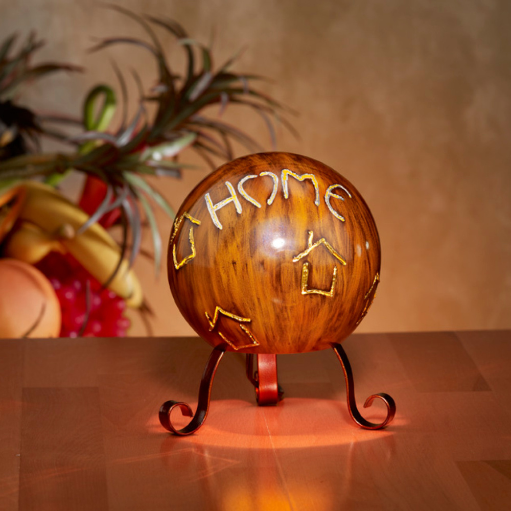Metal Globe Electric Luminary w/ Sentiments Home